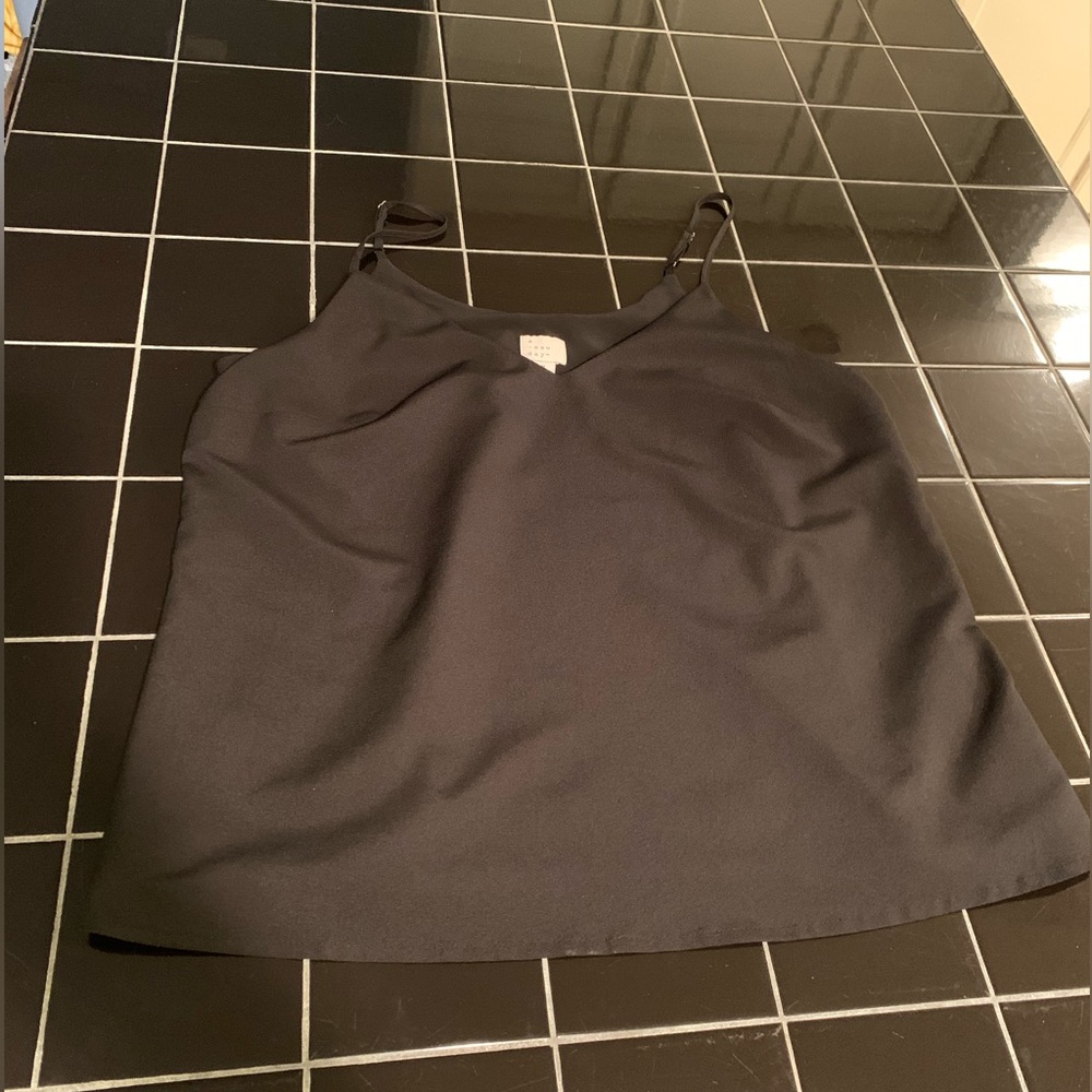 Black silky tank top with lining